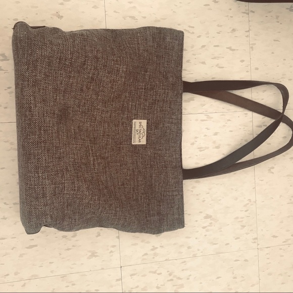 Wool Tote bag with leather handles - Picture 7 of 9